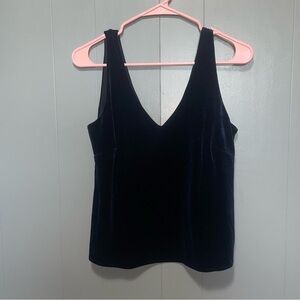Jondie Navy Velvet Sleeveless Tank Top Small